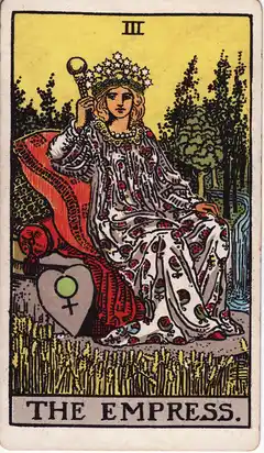 La Emperatriz, del tarot Rider-Waite de 1909