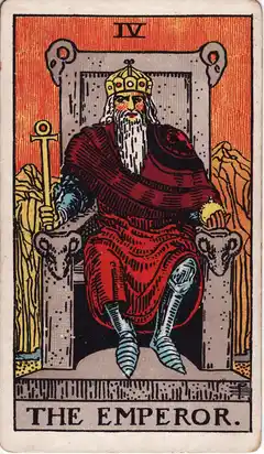 El Emperador, del tarot Rider-Waite de 1909