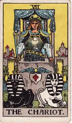 El Carro, del tarot Rider-Waite de 1909