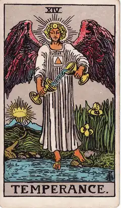 La Templanza, del tarot Rider-Waite de 1909