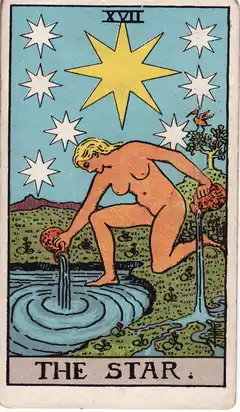 La Estrella, del tarot Rider-Waite de 1909